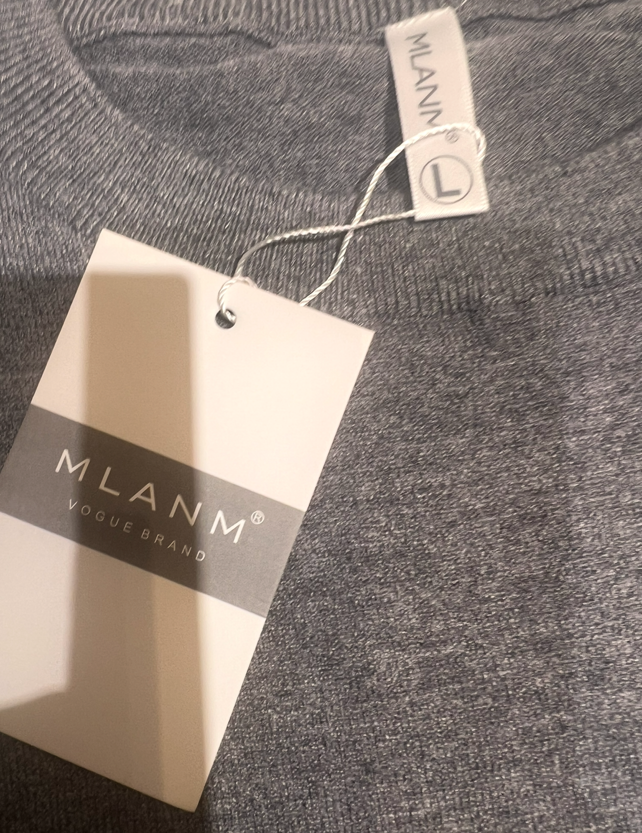 Heather Grey Lightweight Knit Sweater — Size L (MLANM)