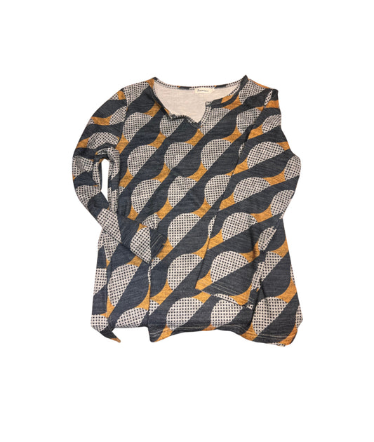 Periwinkle Geometric Long-Sleeve Top – Size L